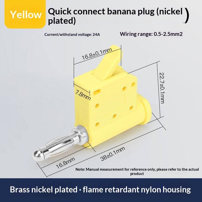 

New 1/5Pcs 24A High Current Quick Wire Connector 4mm Solderless Banana Plug Audio Speakers Amplifier Direct Insertion Connectors