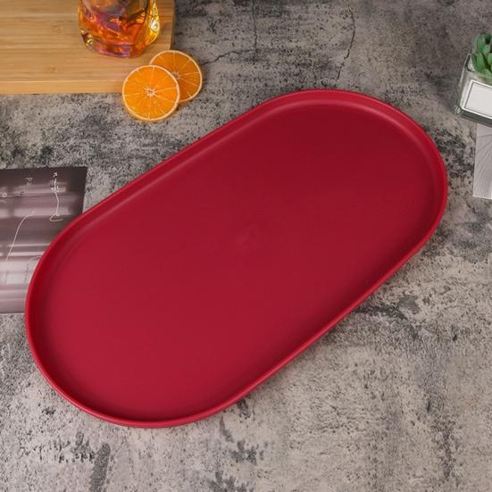 Yousheng Stackable Fruit Plate Oval Shaped Reusable Dessert Tray Thickened Food Serving Platter for Camping Coffee Table Snacks Food Prep