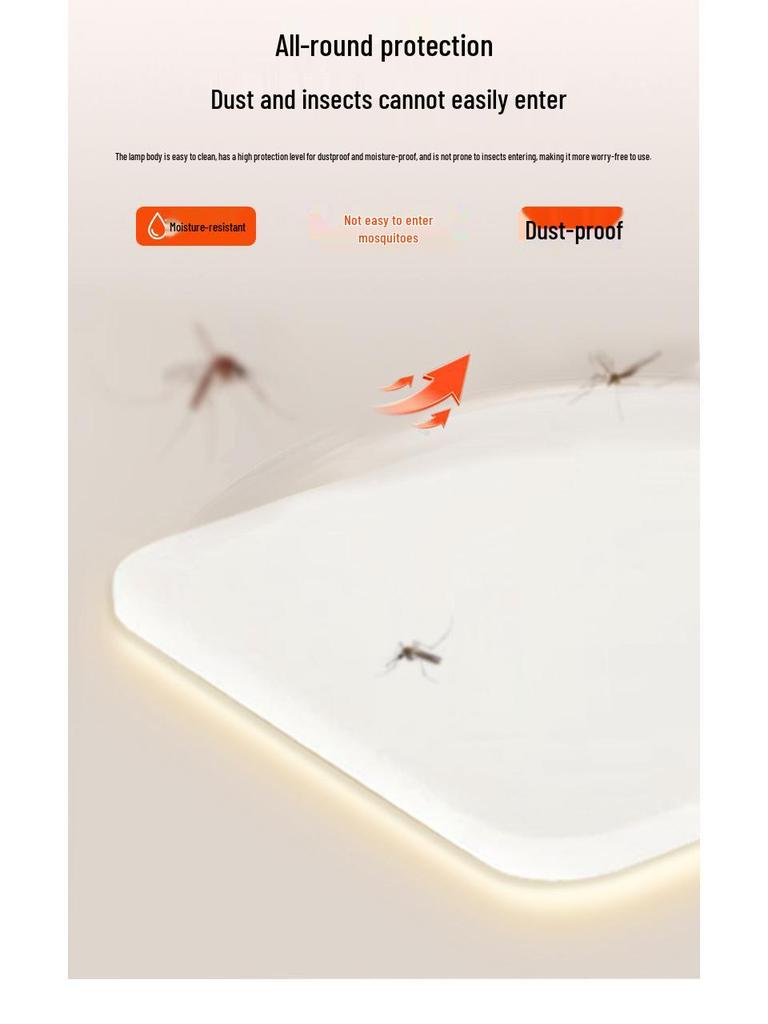 Ultra-Thin Cream Ceiling Light - Full Spectrum Eye Protection for Living Room