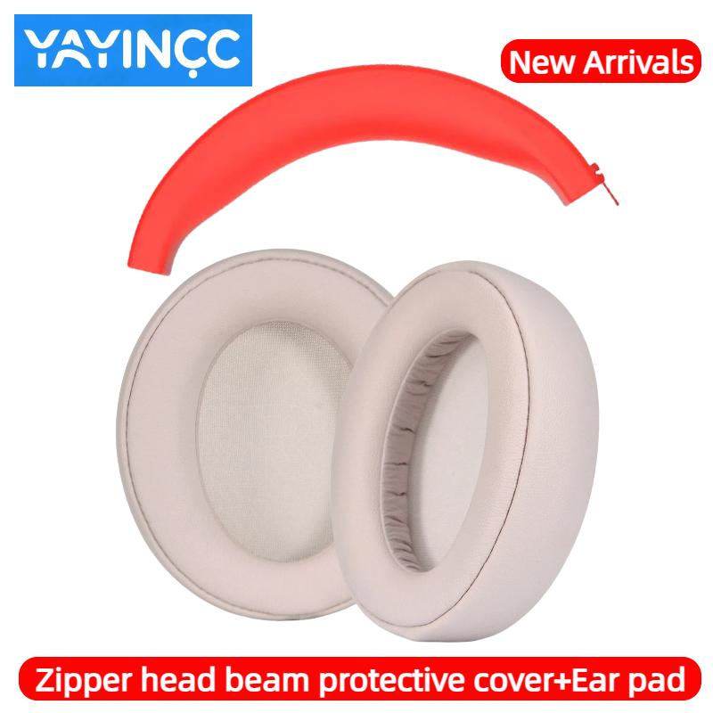 YAYINCC Replacement Cooling Gel /Leather Memory Foam Ear Pads For Anker Soundcore Life Q35 Gaming Headphones With Plastic Buckle