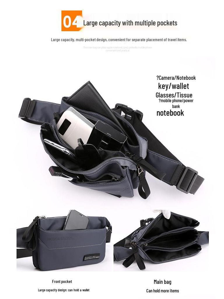New Men's Trendy Multi-Functional Sports Waist and Chest Crossbody Bag