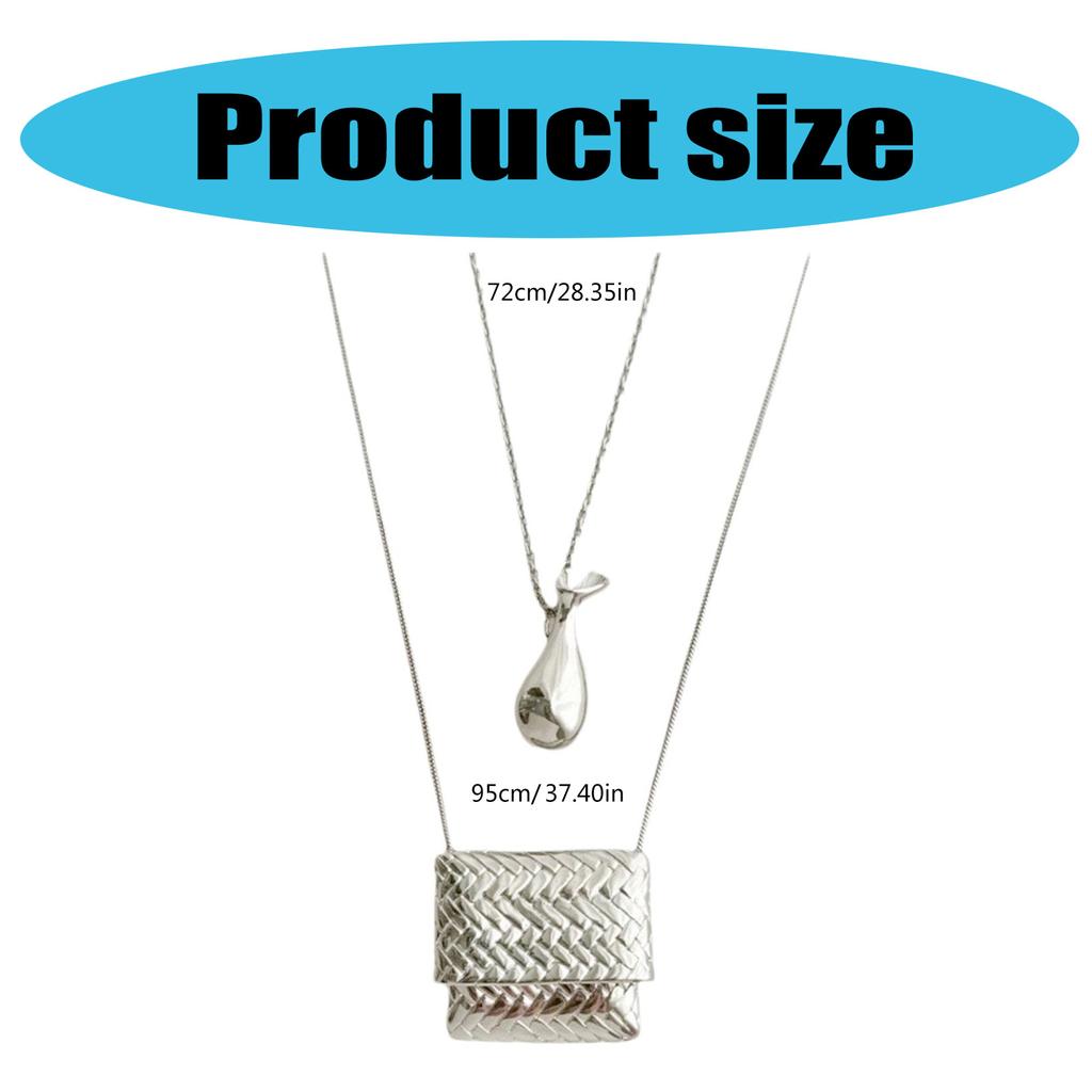 Vintage Gewebte Tasche/Wasserflaschen-Anhänger Halskette Lange Pulloverkette Verstellbare Länge Choker Modeschmuck für Damen