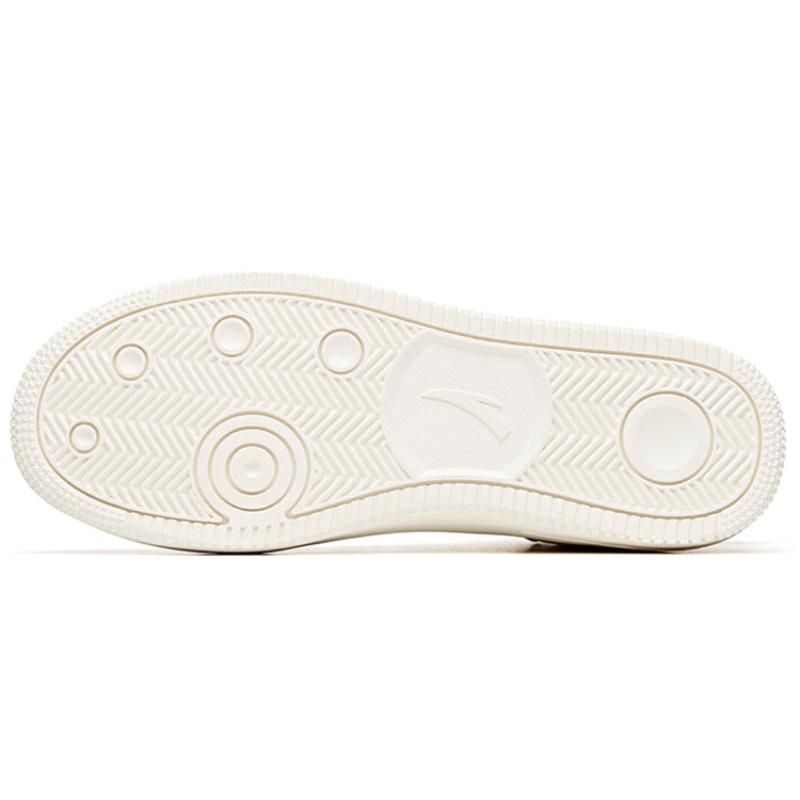 Anta Life Collection Slip-Resistant Cushioning Wear-Resistant Mid-Top Skateboard Shoes Women's Pure White Sneakers 922038010-1