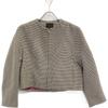 TOMORROWLAND Beige Houndstooth Wool X Silk Collarless Short Jacket Jacket 36 beigeUsed