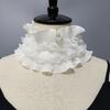 Ruffle Trim Lace Faux Collar Decorative Collar for Blouse Skirt Removable False Neck Ruff Adjustable and All Matching