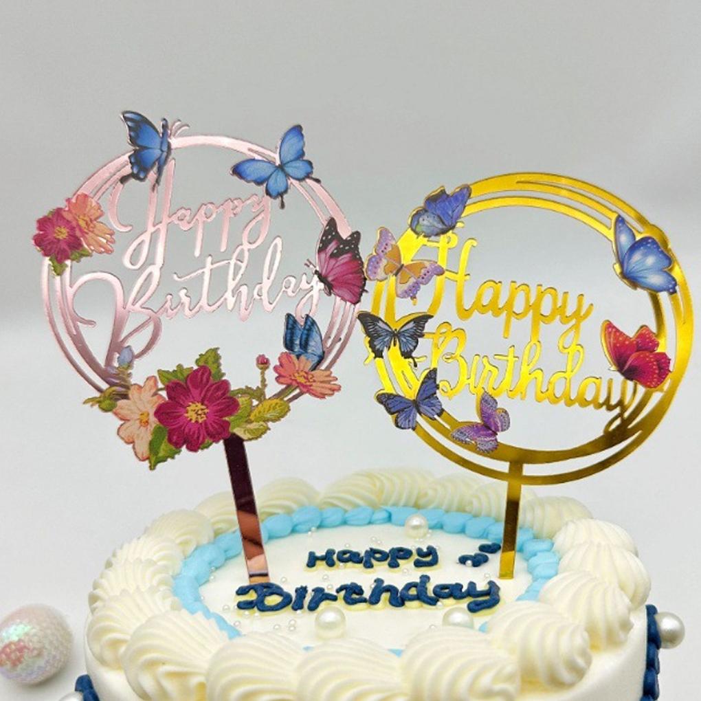 Elegant Happy Birthday Cake Topper For Party Decoration Birthday Cake Toppers Birthday Party Acrylic