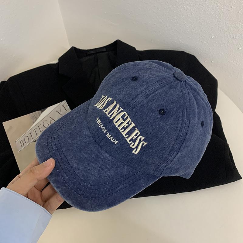 Autumn and Winter Retro Peaked Cap Women's Soft Top Hat Women's Washed Face Small Wide Brim Baseball Cap