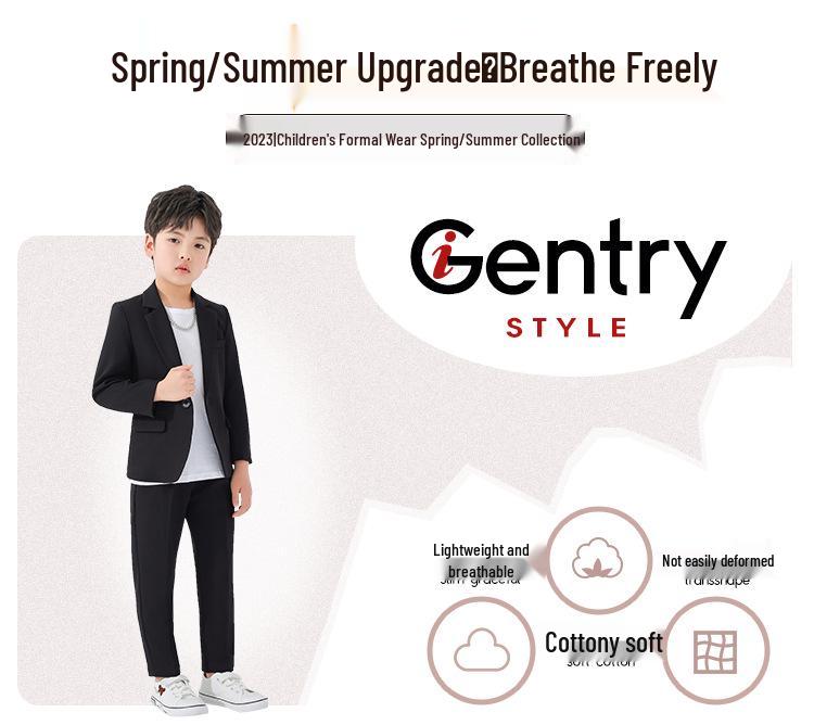 Stylish Boys' Spring/Autumn Suit - Trendy Korean-Style Casual Outfit for Kids