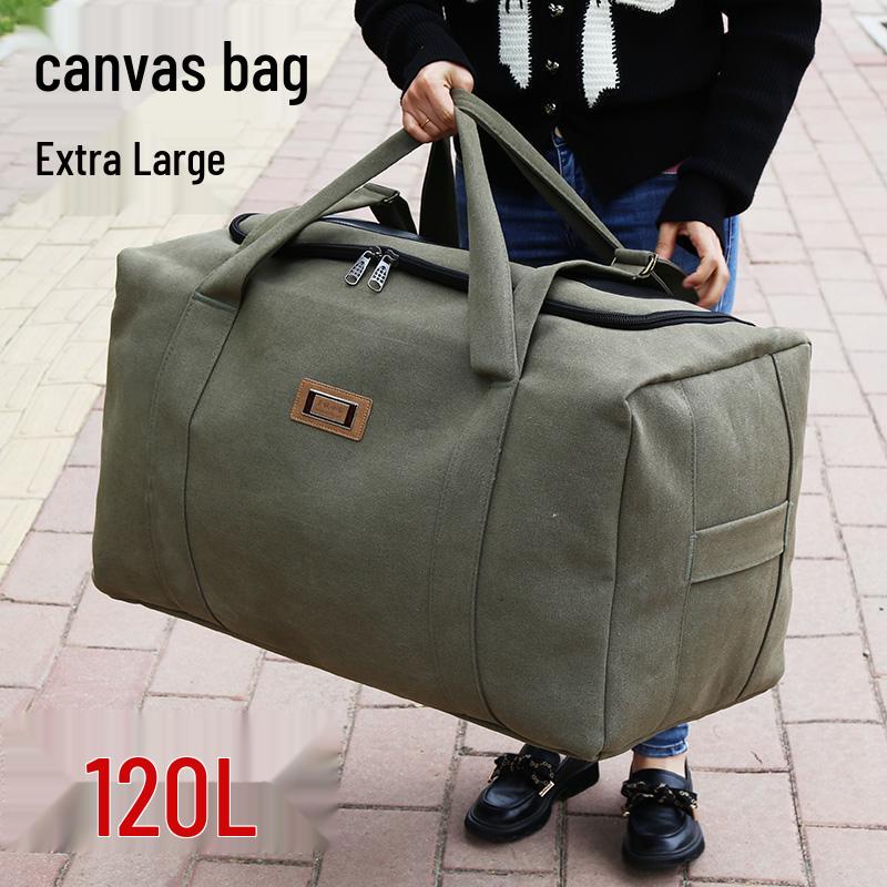 Stor Kanvas Resväska för Män & Kvinnor: Perfekt för resor, flytt, packning eller graviditetsbehov