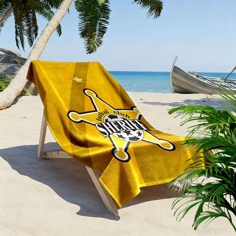 FC Sheriff Print Beach Towel, Large Soft Quick Dry Towel for Beach Camping Swimming