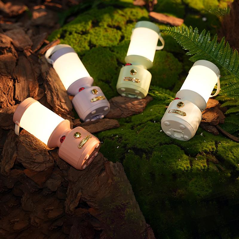 Led Camping Lamp Hanging Rechargeable Camping Lighting Lights 3 Color Stepless Dimming Outdoor Portable Emergency Camping Light Decor