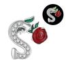 Copper 26 Letter A-Z Red Rose Charms Luminous Bead Fits Genuine Bracelets Do-It-Yourself Beautiful Jewellery Beautiful Gift For Women