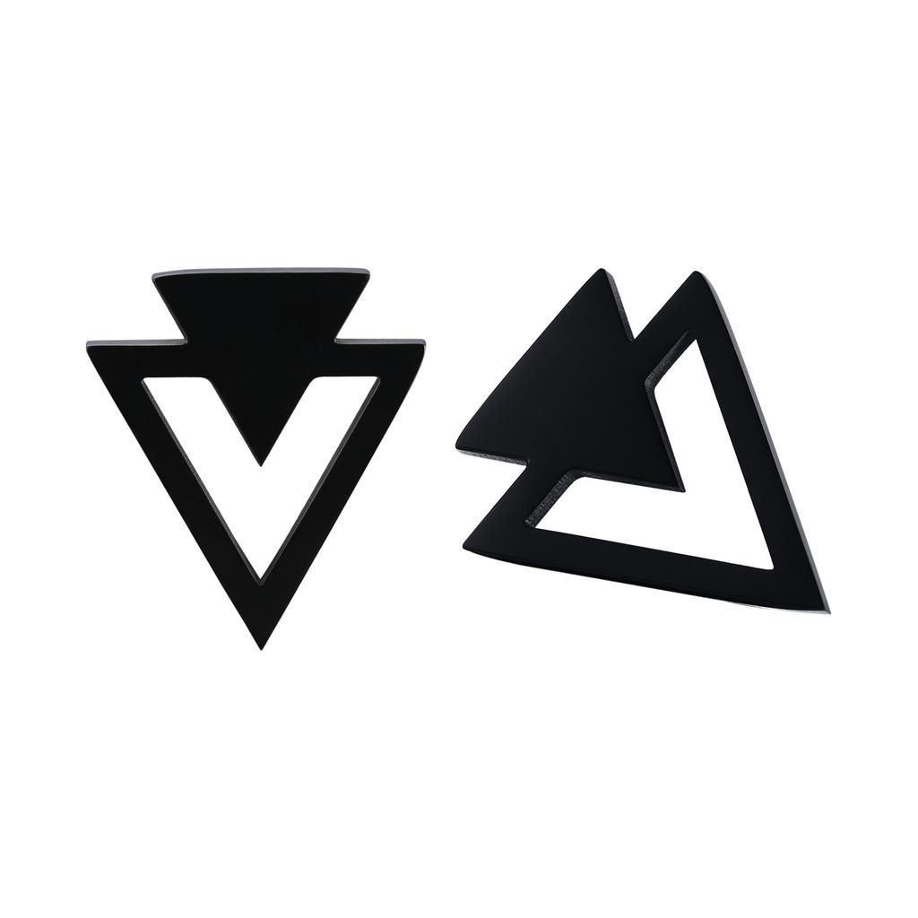 Vnox Cool Punk Triangle Stud Earrings for Men Jewelry, Anti Allergy Stainless Steel Geometric Ear Clip Accessory,1 Piece/ Pair