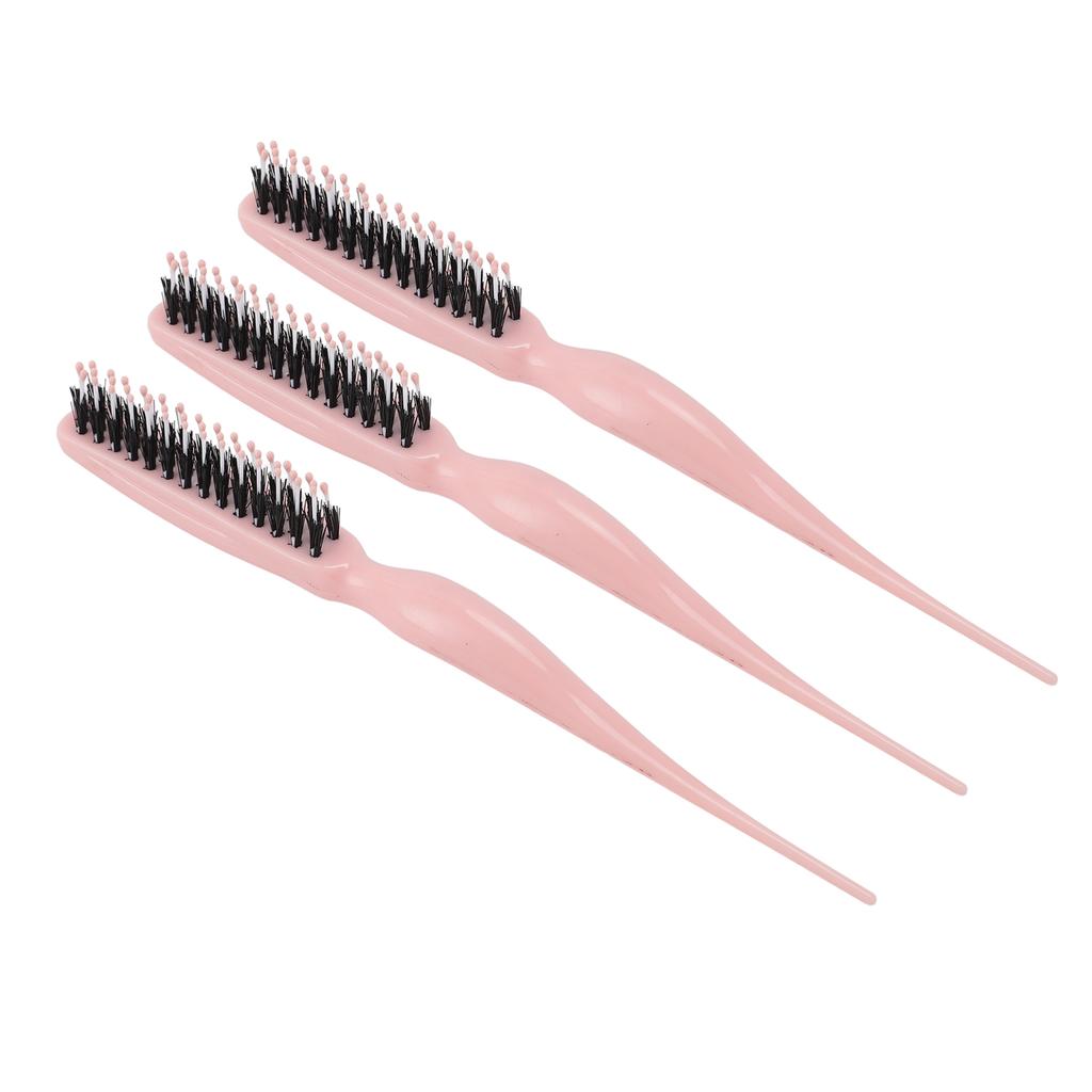 3Pcs Tsing Hair Brush Ergonomic Handle Portable Tsing Brush Rat Tail Comb for Home Travel