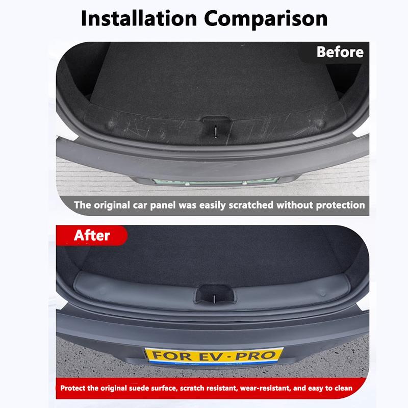 Für Tesla Model Y Juniper 2025-2026 Leder Kofferraumschwellenschutz Schutzabdeckung Hinterer Ladeboden Schwellenleiste Kratzfeste Zubehörteile