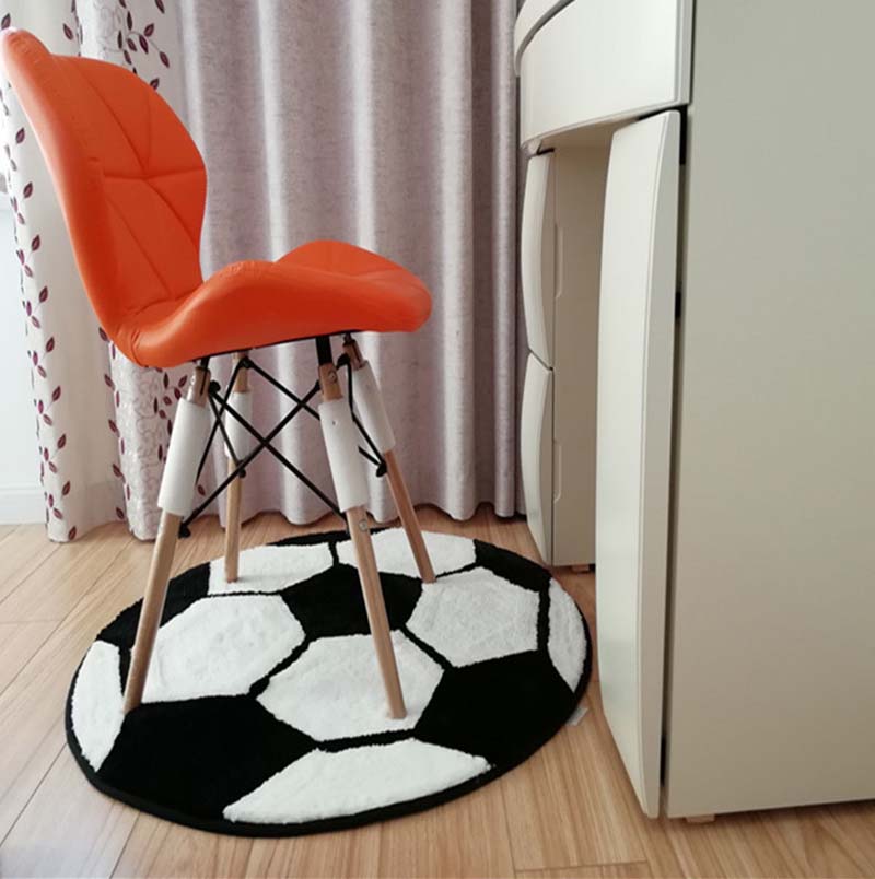Round Ball Rug Football Basketball Children's Bedroom  Living Room Mat Computer Chair  Polyester Floor  Mode
