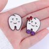 Cartoon Smiling Tooth Enamel Pins Custom Teeth Brooches Lapel Badges Funny Oral Health Jewelry Gift for Kids Friends