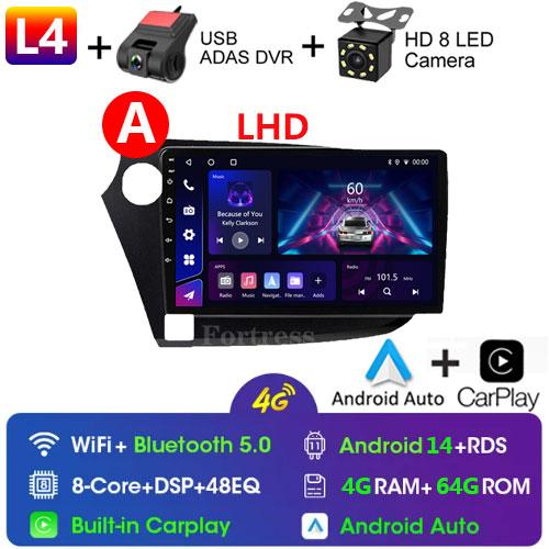 9" Android 14 Car Radio For HONDA INSIGHT 2009 - 2014 Navigation GPS Carplay Multimedia Player Auto Stereo 2din DVD 360 Camera