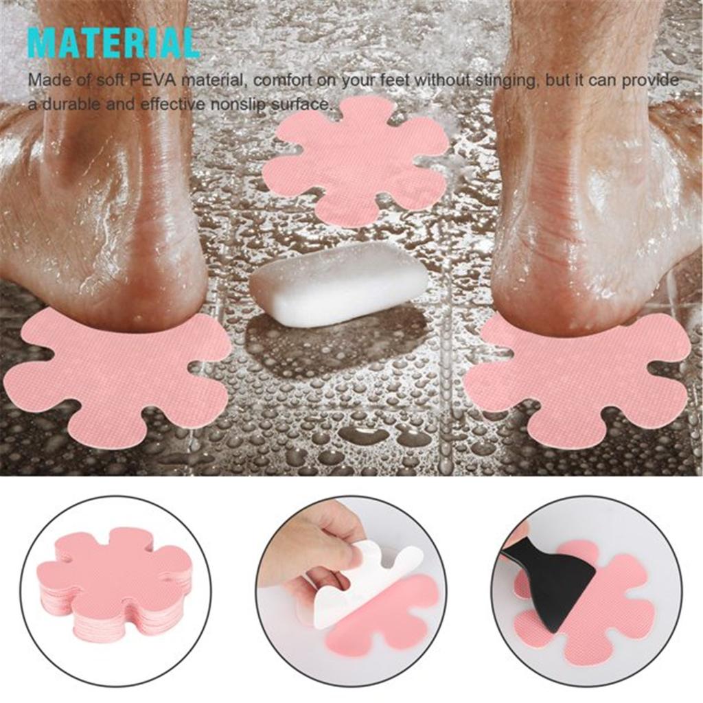 20pcs Bathtub Stickers Non-,- Shower Safety Treads Adhesive Appliques With Scraper Bright Colourful Flower Decals For Bath Tub, Stairs, Shower