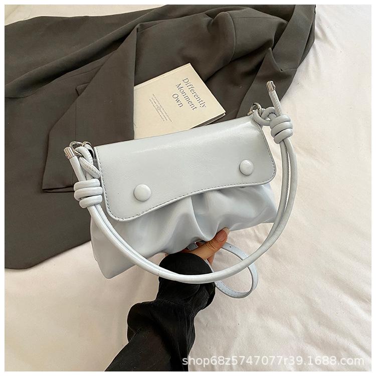 Summer small bag women's bag 2025 new trendy fashion pleated shoulder bag niche design commuter messenger bag