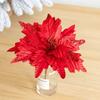 Festive Poinsettia Glitter Artificial Flowers Christmas Tree Decoration
