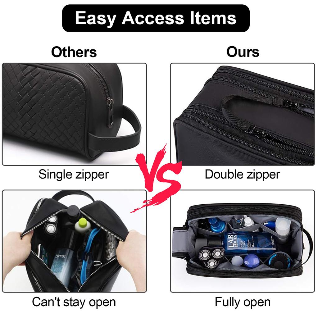 Geantă de toaletă pentru călătorie Organizator de articole de toaletă Kit Dopp Rezistent la apă Geantă de bărbierit pentru articole de toaletă Esențiale pentru cameră de ușă