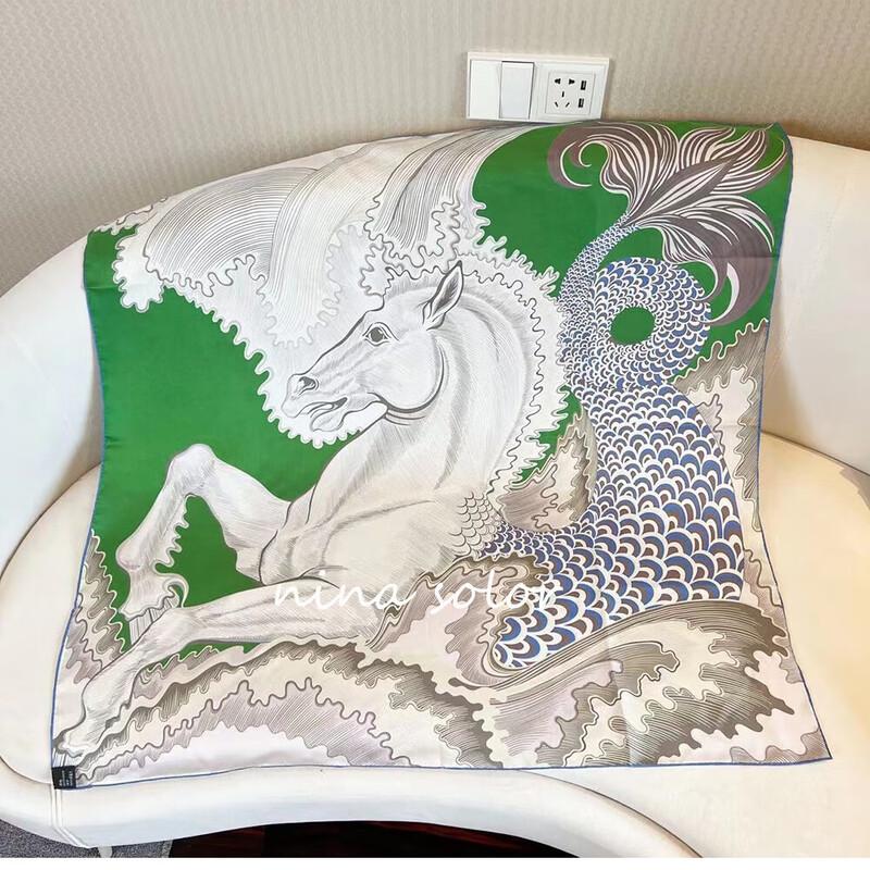 NINA SOLOR Double-Sided Silk Scarf