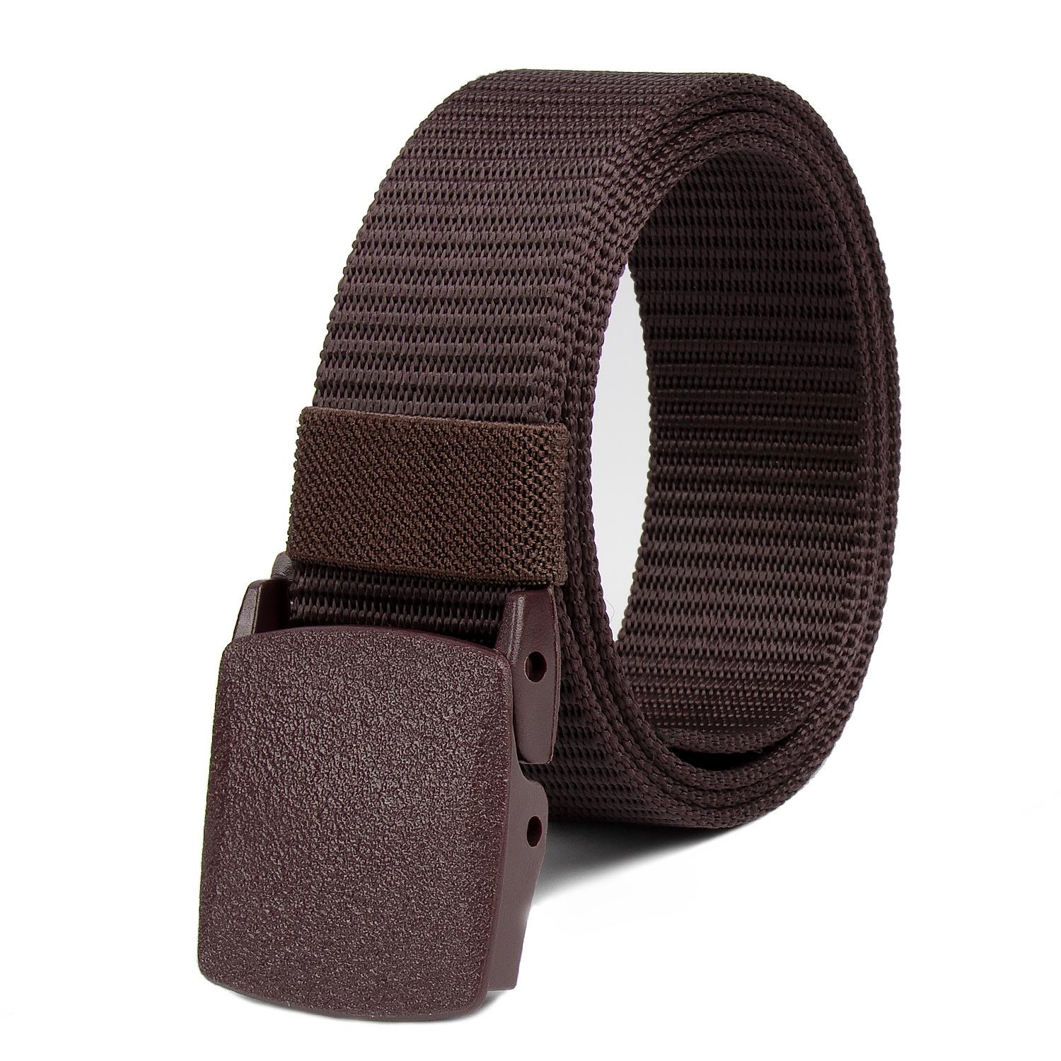 

Simple Sports Tactical Belt Nylon Woven Cloth Belt Tactical Buckle Belt Men 120cm темно-коричневого кольору