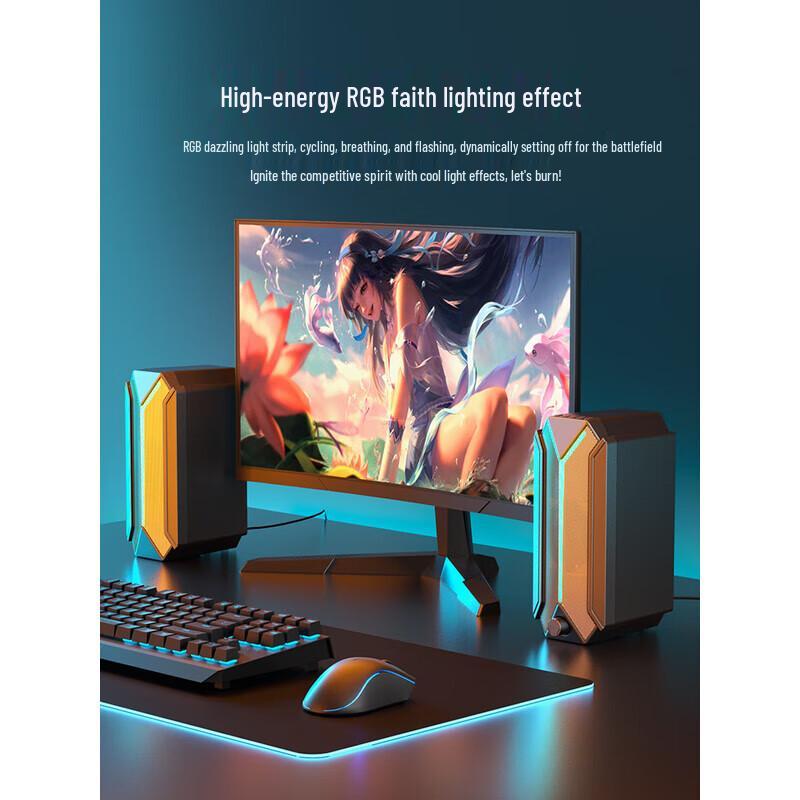 Hanhong PC01 RGB Gaming Desktop Speakers