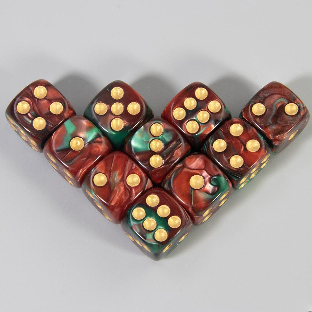 16mm Rounded Corner Dice 10pcs Mixing Colors Game Dice for Table Game Math Teching