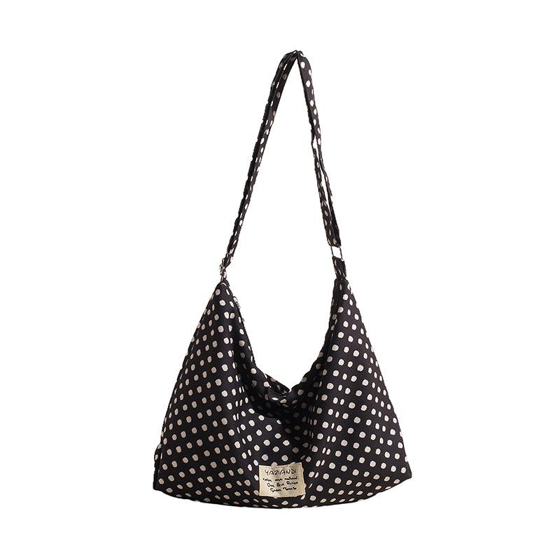 

2025 Сумка-мессенджер с леопардовым принтом, большая вместимость, легкая, на плечо, холщовая сумка, женская, для студентки колледжа, ленивый стиль, универсальная, для покупок 40*10*30 чёрный