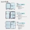 Samfolk Travel Storage Bags Luggage Clothes Compression Packing Organizer Set of 3 Blue for Business Trip and Travel