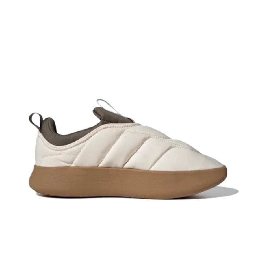 Adidas Adipuff Comfortable Fashion Slip-Resistant Durable Low-Top Casual Shoes Unisex Casual Shoes White Green Brown JP7711