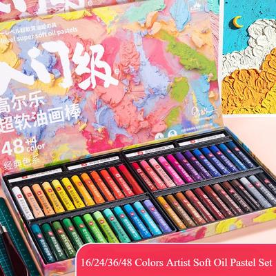 Artist Soft Oil Pastel Set 16/24/36/48 Colors Beginners Painting Drawing Student Graffiti Art Crayons Washable Oil Paint Sticks