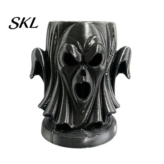 3D Horror Ghost Figure Printed Egg Holder, Multi-Functional Tray Ornaments for Storage And Durable Desktop Decoration, Halloween Theme Stable