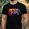 T-Shirt Herren Neon Roter Panda Motiv Baumwolle Größe XS bis 5XL