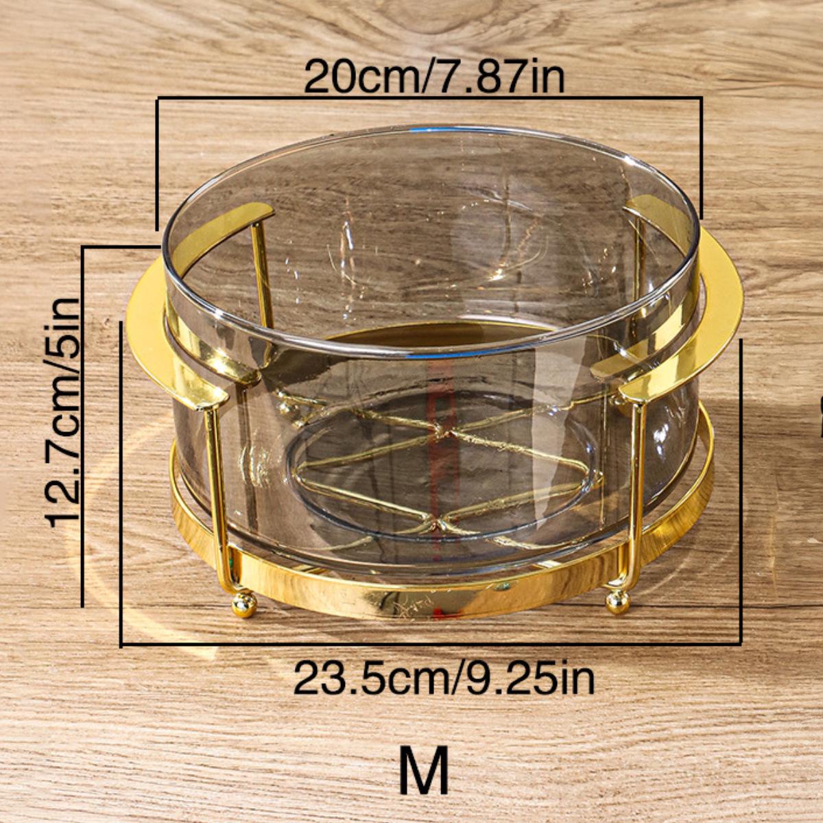 

Элегантная фруктовая тарелка из кованого стекла с железной подставкой - Стильный домашний декор, поднос для закусок