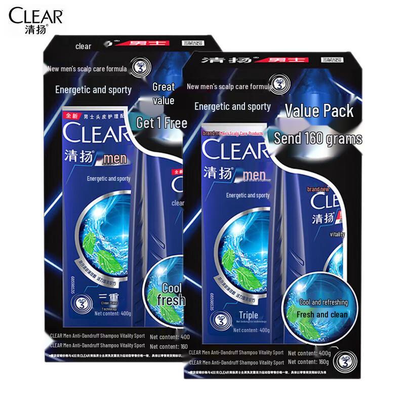 

Clear Men Anti-Dandruff Sport Mint Shampoo Value Pack