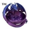 Jewelry Dish for Rings 3D Printed Dragon Storage Tray Keys, Decorative Desktop Organizer with Trinket Detailed Fantasy Scales & Wings, Large Capacity