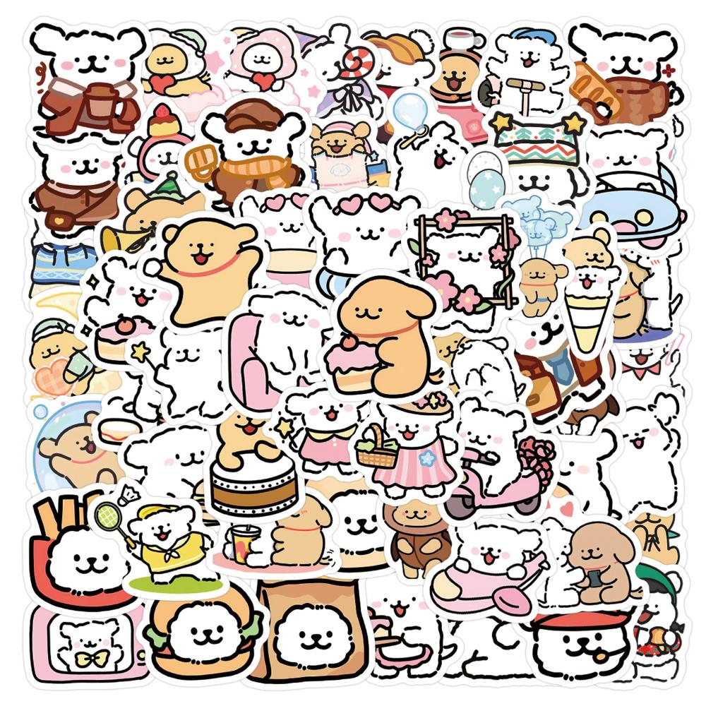 72 pcs Creative Adorable Line Art Kitten DIY Sticker Materials for Kids Perfect as Children's Holiday Gifts Durable