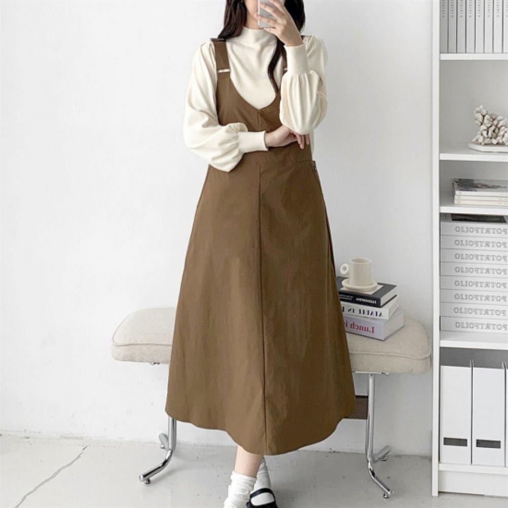 New ArriVAls Open Run Women V Neck Suspender A Line Long Dress