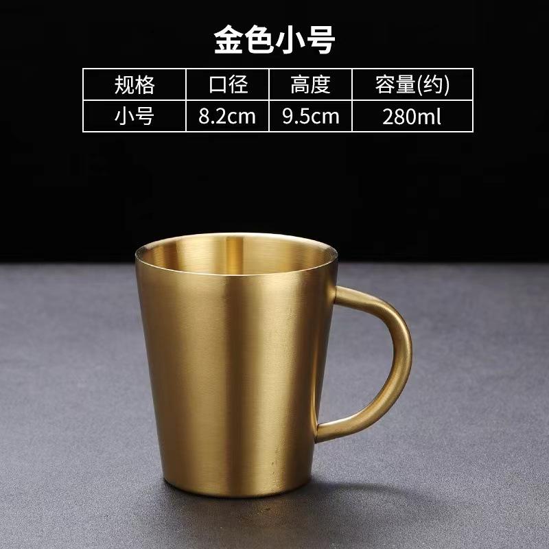 New Double Wall Steel Coffee Cup Milk Ice Beer Cup With Handle