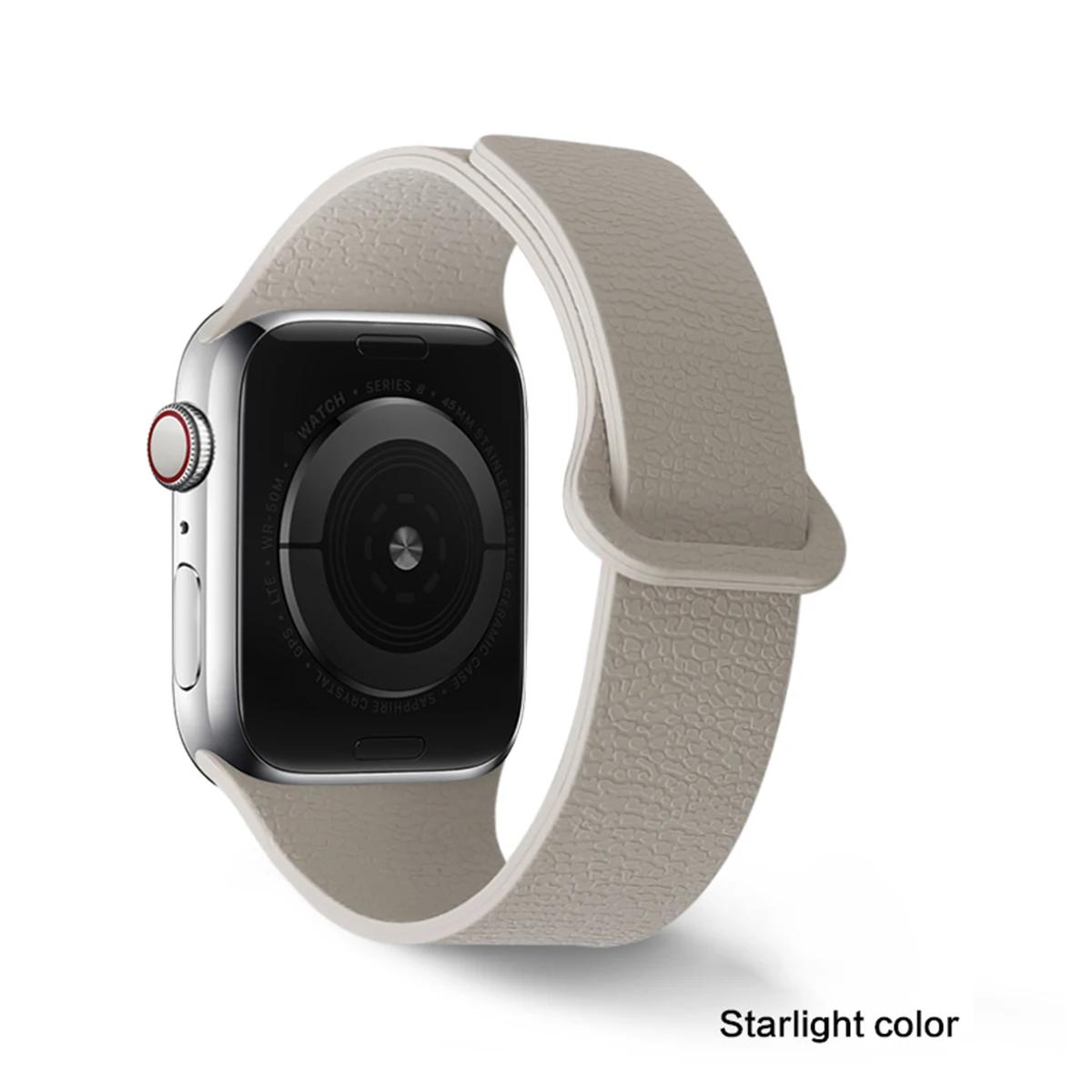 

Магнитный силиконовый ремешок для Apple Watch Band Ultra 3 49 мм Серии 11 10 42 46 мм 9/8/7 45 мм 41 мм 44 40 мм Спортивный для IWatch 6 5 4SE 38 40 41mm звезда
