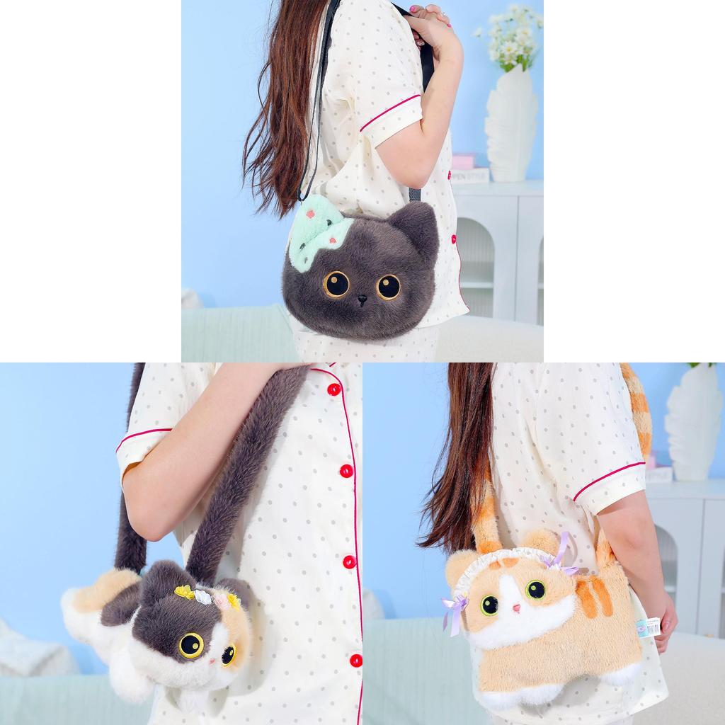 Multi Love Plush Cat Doll Backpack With Large Capacity For Kids And Students