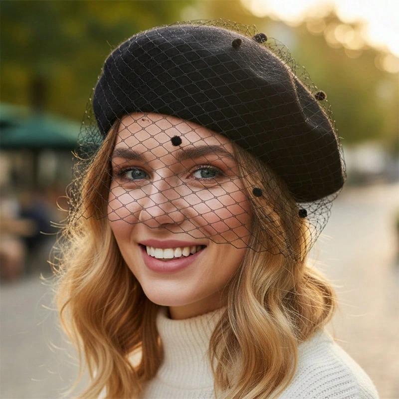 1pc Versatile Solid Minimalist Beret Hat for Women,French Style Artist Hat Elegant Fall Winter Painter Hat,Casual Christmas Gift