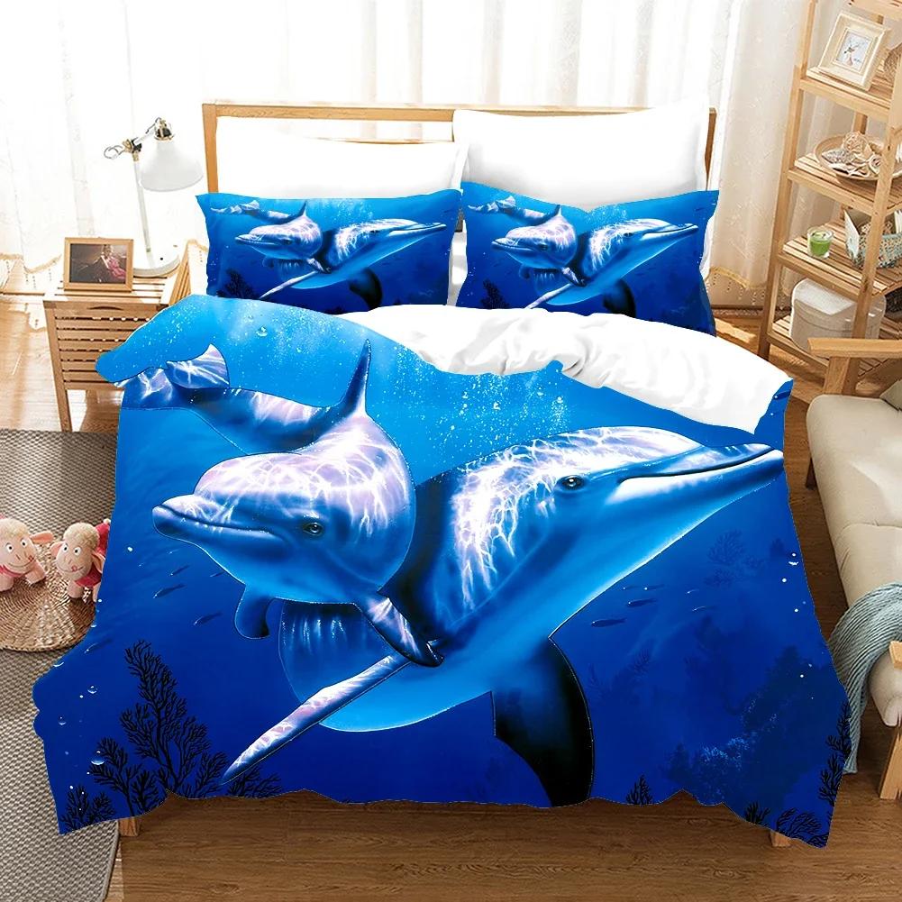 Comforter Ocean Dolphin Bedding Set Kids Winter S Kidstwin Full Queen King Bedroom Set Home Textile Housse De Couette