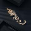 European and American Alloy Diamond-encrusted Leopard Clothing Pin Men's Blazer Corsage High-end Animal Dress Brooch