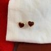 2025 Gold Trim Heart Stud Earrings: Korean Style, Exquisite, Versatile, High-Class Autumn/Winter Jewelry