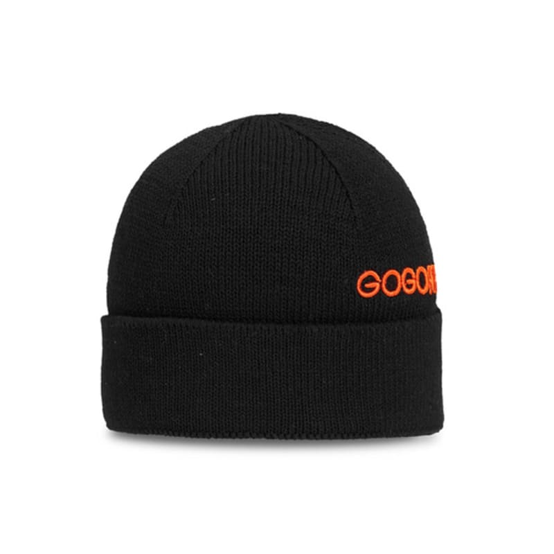 

GOGORR В рубчик Шапочка-бини с вышитым логотипом _ Черная Free