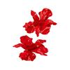 Red Exaggerated Large Flower Metal Spray Painted Earrings